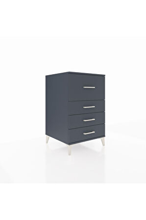 Kronos Komodin 4 Çekmeceli 60x59x96 Antrasit-Antrasit