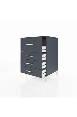 Kronos Komodin 4 Çekmeceli 60x59x96 Antrasit-Antrasit