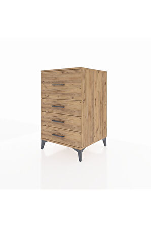 Kronos Komodin 4 Çekmeceli 60x59x96 Çam-Çam
