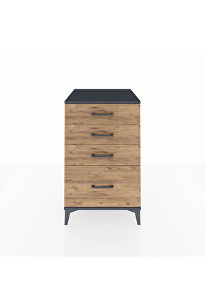 Kronos Komodin 4 Çekmeceli 60x59x96 Antrasit-Çam