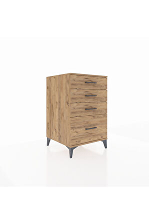Kronos Komodin 4 Çekmeceli 60x59x96 Çam-Çam