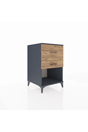 Kronos Komodin 2 Çekmeceli 60x59x96 Antrasit-Çam