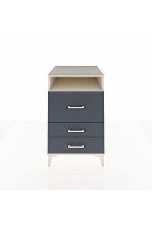 Kronos Komodin Tek Raflı 3 Çekmeceli 60x59x96 Aytaşı-Antrasit