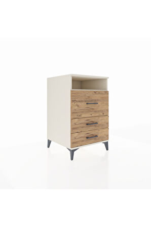 Kronos Komodin Tek Raflı 3 Çekmeceli 60x59x96 Aytaşı-Çam