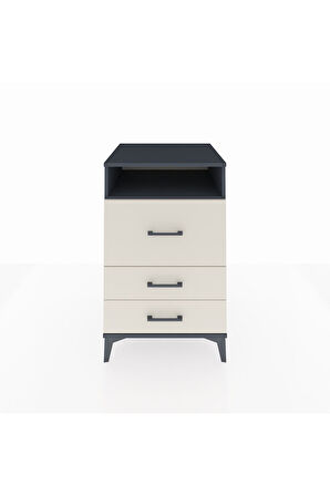 Kronos Komodin Tek Raflı 3 Çekmeceli 60x59x96 Antrasit-Aytaşı