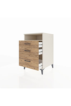 Kronos Komodin Tek Raflı 3 Çekmeceli 60x59x96 Aytaşı-Çam