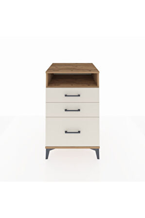 Kronos Komodin Tek Raflı 3 Çekmeceli 60x59x96 Çam-Aytaşı