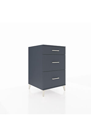 Kronos Komodin 3 Çekmeceli 60x59x96 Antrasit-Antrasit