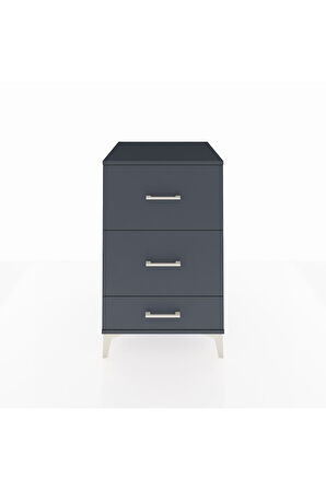Kronos Komodin 3 Çekmeceli 60x59x96 Antrasit-Antrasit
