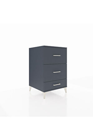 Kronos Komodin 3 Çekmeceli 60x59x96 Antrasit-Antrasit