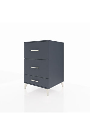 Kronos Komodin 3 Çekmeceli 60x59x96 Antrasit-Antrasit