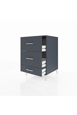 Kronos Komodin 3 Çekmeceli 60x59x96 Antrasit-Antrasit
