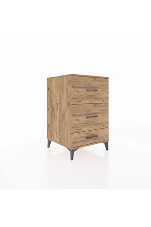 Kronos Komodin 3 Çekmeceli 60x59x96 Çam-Çam