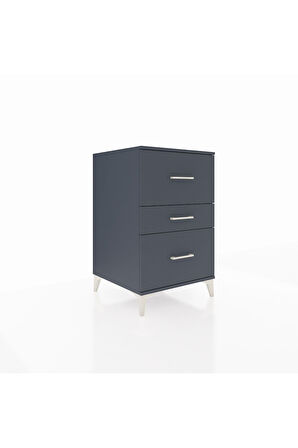 Kronos Komodin 3 Çekmeceli 60x59x96 Antrasit-Antrasit