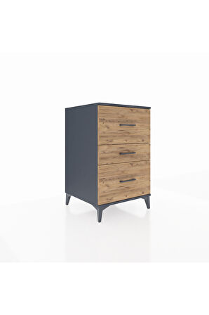 Kronos Komodin 3 Çekmeceli 60x59x96 Antrasit-Çam