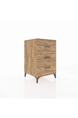 Kronos Komodin 3 Çekmeceli 60x59x96 Çam-Çam
