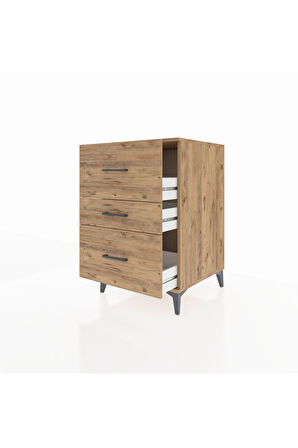 Kronos Komodin 3 Çekmeceli 60x59x96 Çam-Çam