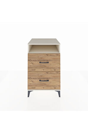 Kronos Komodin Tek Raflı 2 Çekmeceli 60x59x96 Aytaşı-Çam