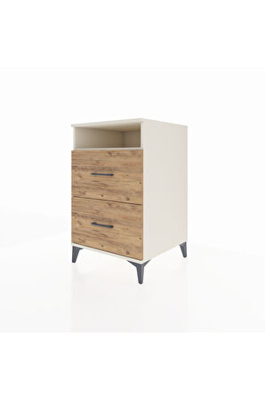 Kronos Komodin Tek Raflı 2 Çekmeceli 60x59x96 Aytaşı-Çam