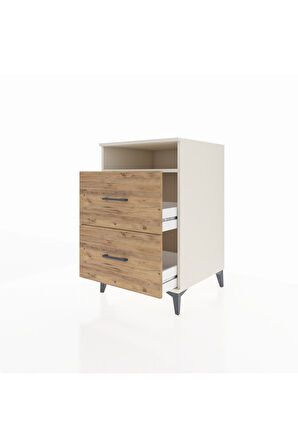 Kronos Komodin Tek Raflı 2 Çekmeceli 60x59x96 Aytaşı-Çam