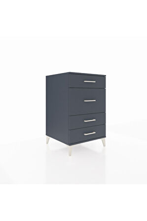 Kronos Komodin 4 Çekmeceli 60x59x96 Antrasit-Antrasit