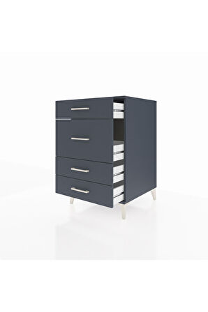 Kronos Komodin 4 Çekmeceli 60x59x96 Antrasit-Antrasit