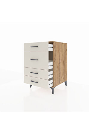 Kronos Komodin 4 Çekmeceli 60x59x96 Çam-Aytaşı