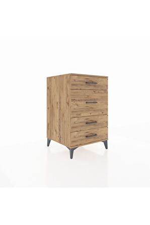 Kronos Komodin 4 Çekmeceli 60x59x96 Çam-Çam