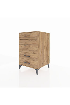 Kronos Komodin 4 Çekmeceli 60x59x96 Çam-Çam