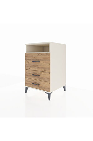 Kronos Komodin Tek Raflı 3 Çekmeceli 60x59x96 Aytaşı-Çam