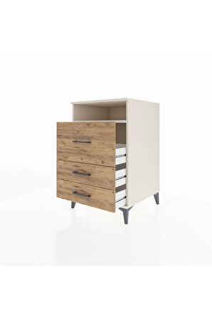 Kronos Komodin Tek Raflı 3 Çekmeceli 60x59x96 Aytaşı-Çam