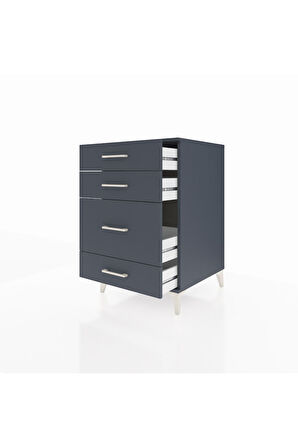 Kronos Komodin 4 Çekmeceli 60x59x96 Antrasit-Antrasit