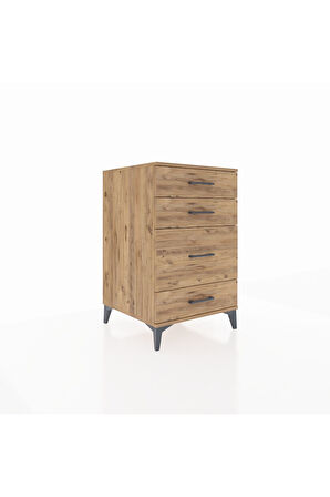 Kronos Komodin 4 Çekmeceli 60x59x96 Çam-Çam