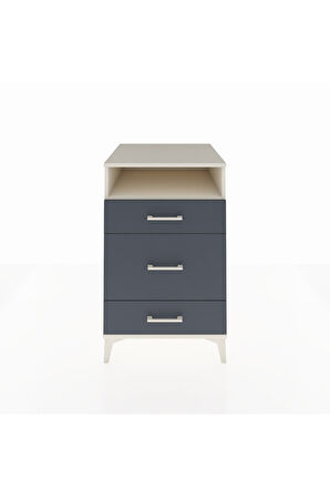 Kronos Komodin Tek Raflı 3 Çekmeceli 60x59x96 Aytaşı-Antrasit