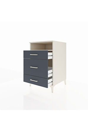 Kronos Komodin Tek Raflı 3 Çekmeceli 60x59x96 Aytaşı-Antrasit