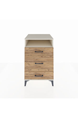 Kronos Komodin Tek Raflı 3 Çekmeceli 60x59x96 Aytaşı-Çam