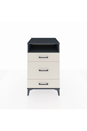 Kronos Komodin Tek Raflı 3 Çekmeceli 60x59x96 Antrasit-Aytaşı