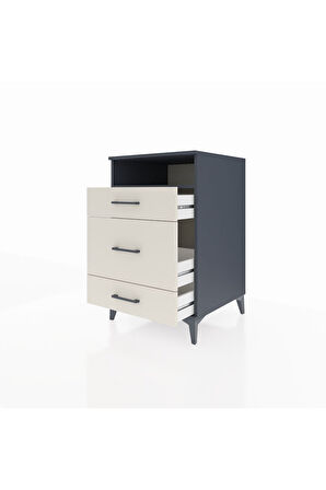 Kronos Komodin Tek Raflı 3 Çekmeceli 60x59x96 Antrasit-Aytaşı