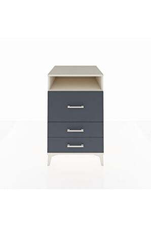 Kronos Komodin Tek Raflı 3 Çekmeceli 60x59x96 Aytaşı-Antrasit