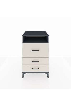 Kronos Komodin Tek Raflı 3 Çekmeceli 60x59x96 Antrasit-Aytaşı