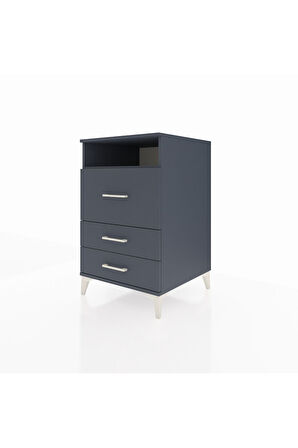 Kronos Komodin Tek Raflı 3 Çekmeceli 60x59x96 Antrasit-Antrasit