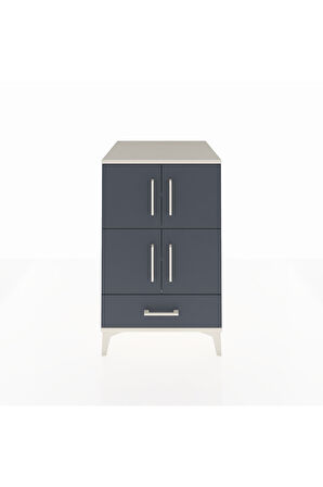 Kronos Komodin 4 Raflı Tek Çekmeceli 4 Kapaklı 60x59x96 Aytaşı-Antrasit