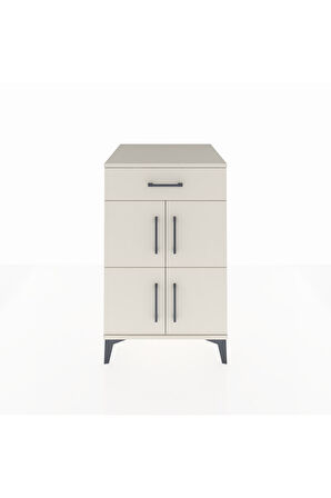 Kronos Komodin Tek Raflı Tek Çekmeceli 4 Kapaklı 60x59x96 Aytaşı-Aytaşı