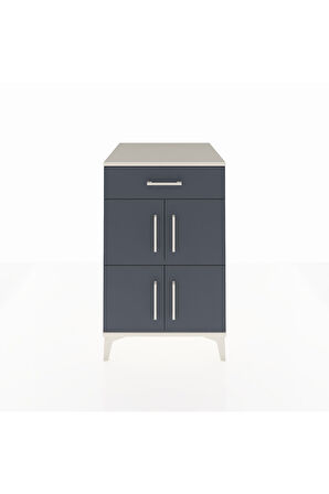 Kronos Komodin Tek Raflı Tek Çekmeceli 4 Kapaklı 60x59x96 Aytaşı-Antrasit