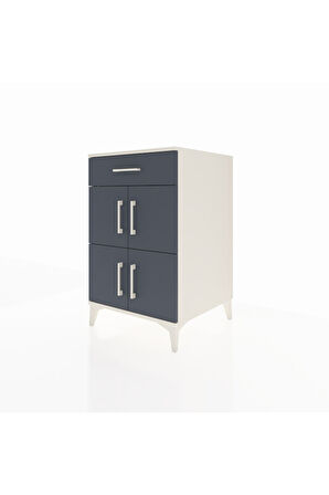 Kronos Komodin Tek Raflı Tek Çekmeceli 4 Kapaklı 60x59x96 Aytaşı-Antrasit