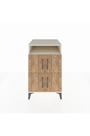 Kronos Komodin 2 Raflı 4 Kapaklı 60x59x96 Aytaşı-Çam