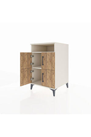 Kronos Komodin 2 Raflı 4 Kapaklı 60x59x96 Aytaşı-Çam