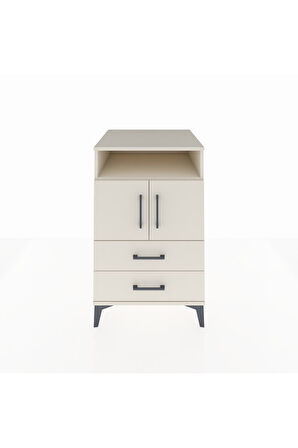 Kronos Komodin 2 Raflı 2 Çekmeceli 2 Kapaklı 60x59x96 Aytaşı-Aytaşı