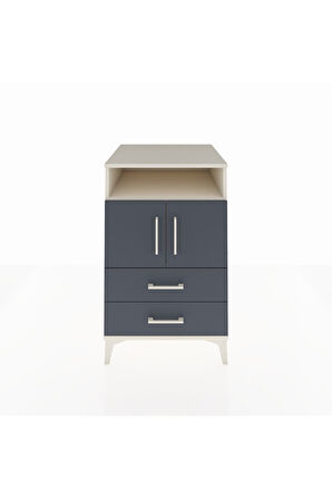 Kronos Komodin 2 Raflı 2 Çekmeceli 2 Kapaklı 60x59x96 Aytaşı-Antrasit