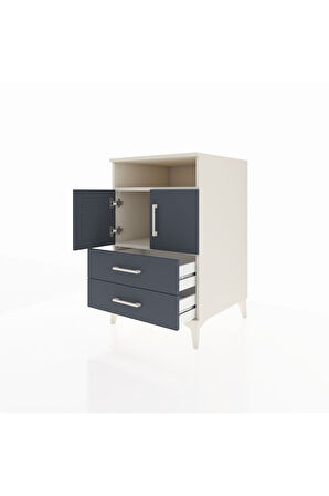 Kronos Komodin 2 Raflı 2 Çekmeceli 2 Kapaklı 60x59x96 Aytaşı-Antrasit